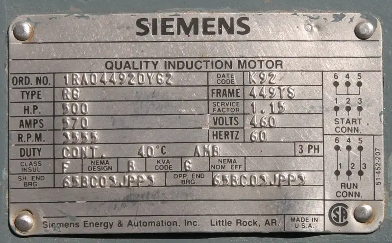 Motor Overload Relay Selection Chart