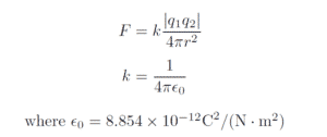 Coulomb's law of charges