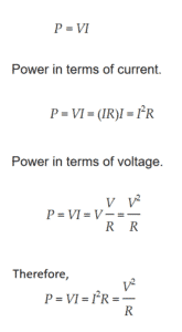 DC Power formulae