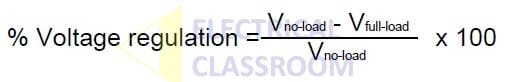 Percentage voltage regulation formula