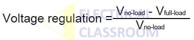 Formula for Voltage regulation calculator