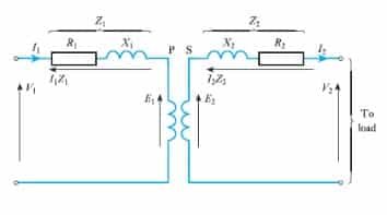 Equivalent circuit of a transformer for voltage regulation