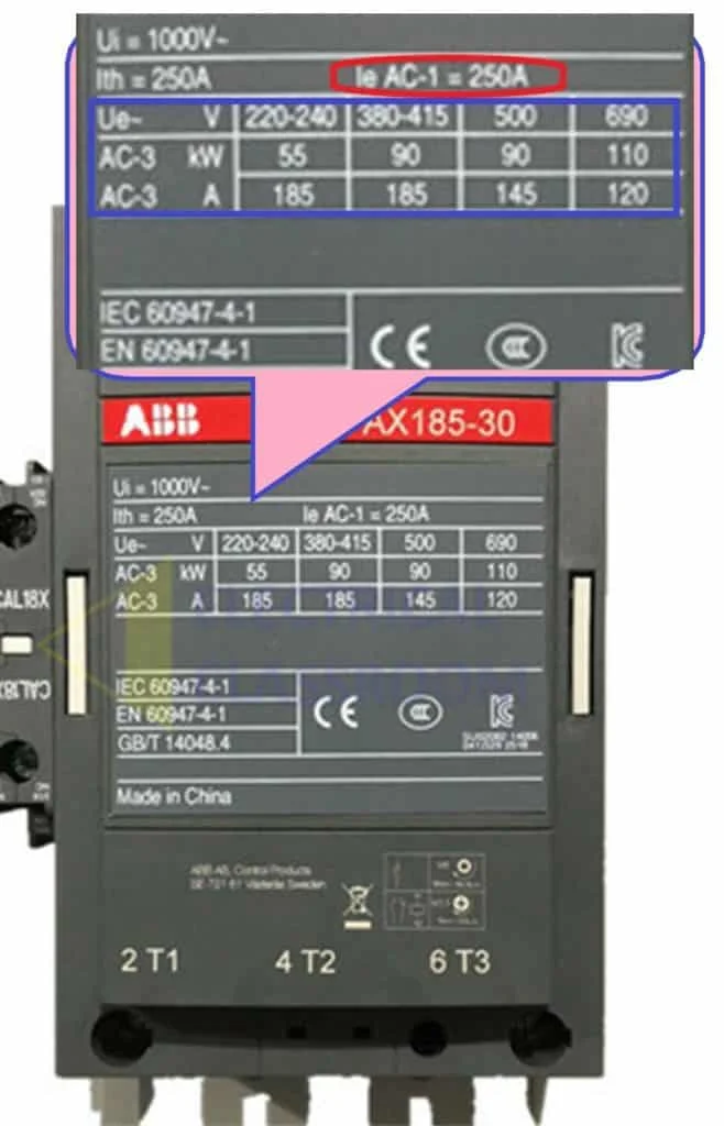 difference between AC-1 duty and AC-3 duty contactor