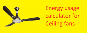 Power consumption, energy usage of ceiling fans and costs