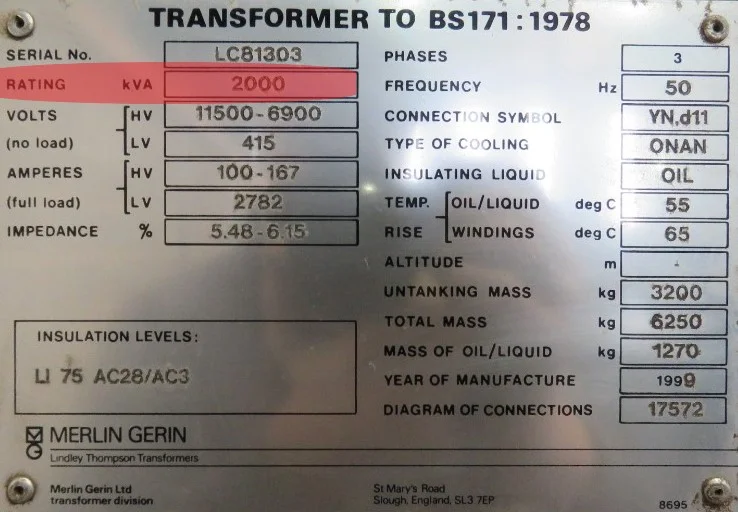 What is kVA rating of a transformer?