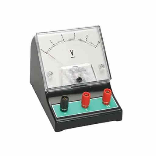 Voltmeter used to measure electric potential difference or voltage