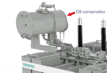 Parts of a transformer: Oil conservator