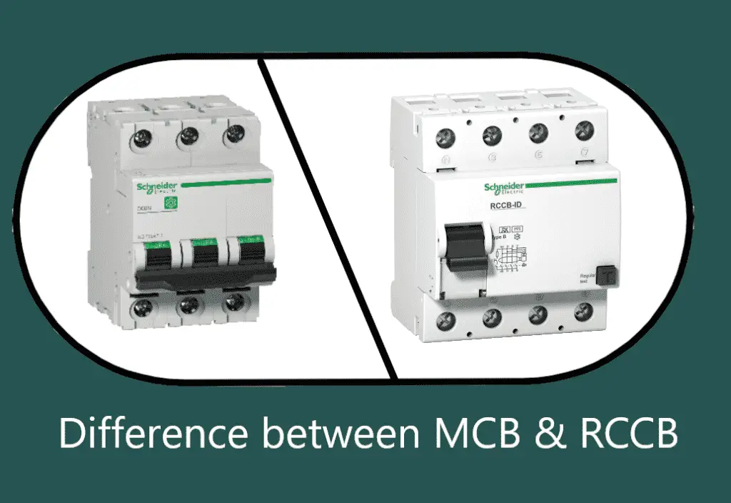 Differences between MCB and RCCB