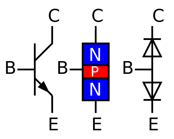 NPN two diode bipolar juntion transistor