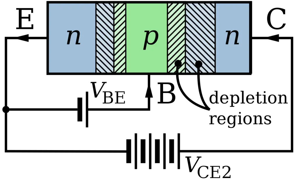 PNP transistor terminals and connection