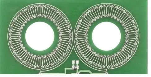 PCB Rogowski coils. This image shows the internal view of PCB Rogowski coils.